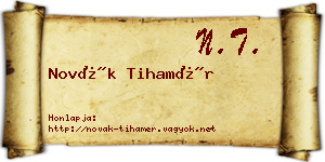 Novák Tihamér névjegykártya