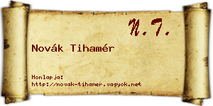 Novák Tihamér névjegykártya